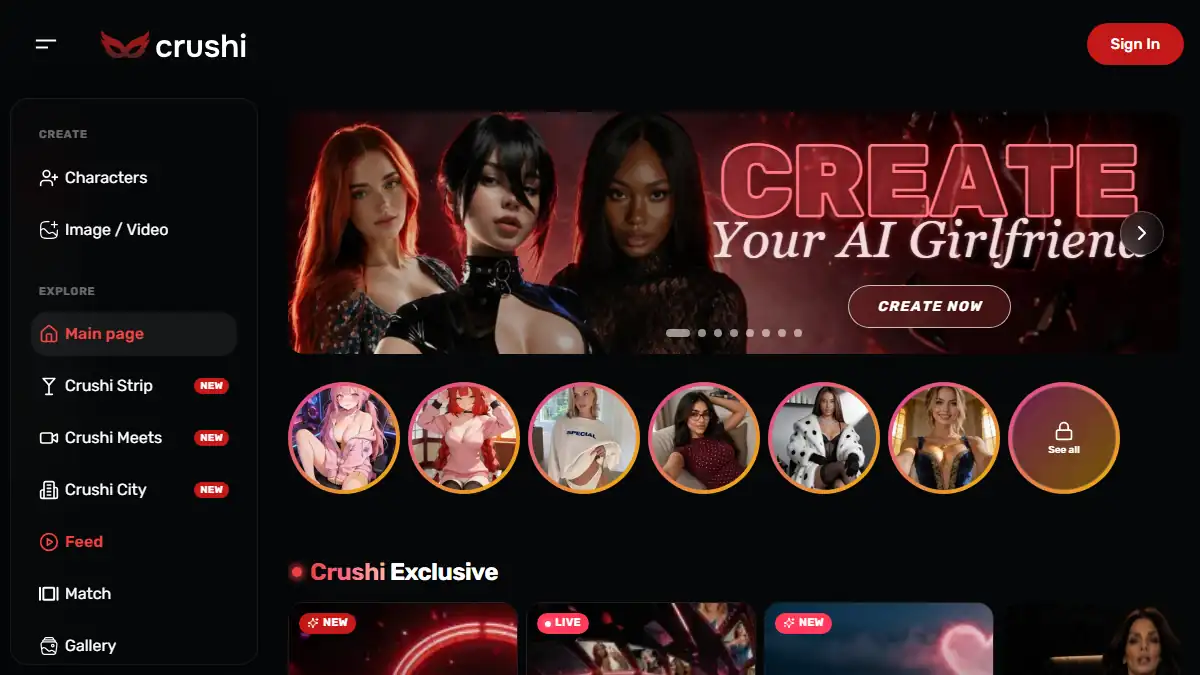 Official Crushi landing page preview